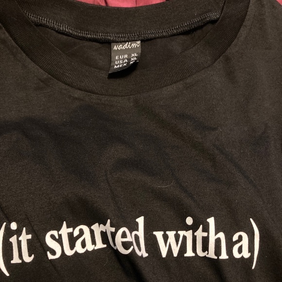 it Started With A Hi) Women's T-Shirt Funny  Black And White - Picture 3 of 5